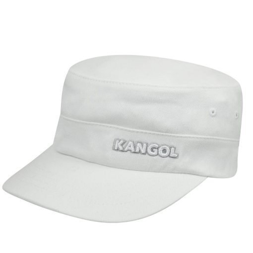 כובע צבאי מצחייה לבן קנגול חום KANGOL ARMY CAP