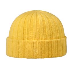 כובע גרב BEANIE צהוב מקשמיר