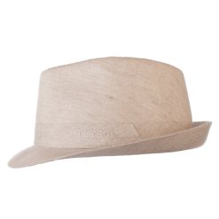 כובע טרילבי בז פשתן מגבעת בד לגברים ונשים
