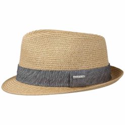 כובע טרילבי קש סטטסון לגברים ונשים טבעי